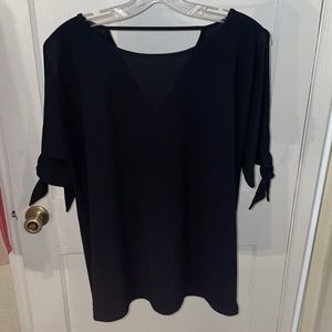 NWT Cold Shoulder, Tie Sleeve Blouse